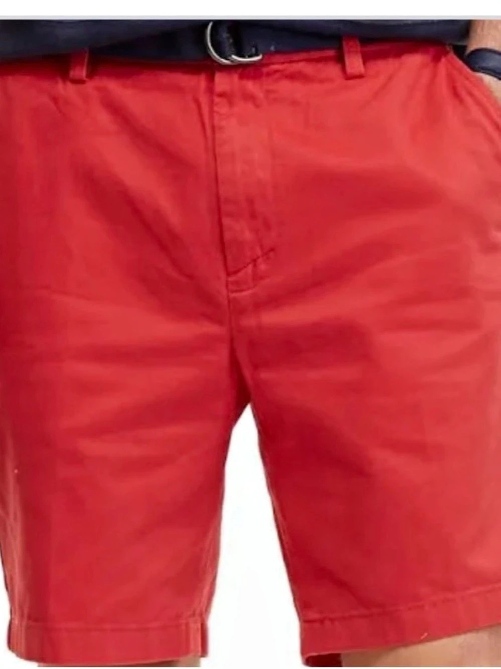 Nautica Men's Cotton Flat Front Deck Shorts in Sailor Red Waist 36